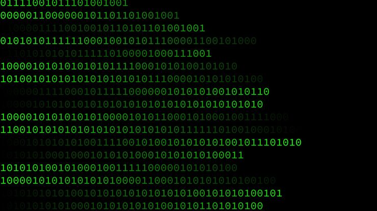 Vector falling numbers digital binary and programming code algorithm numbers and digitalization