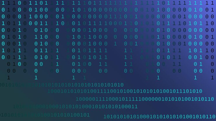 Vector falling numbers digital binary and programming code algorithm numbers and digitalization