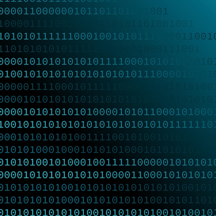 Vector falling numbers digital binary and programming code algorithm numbers and digitalization
