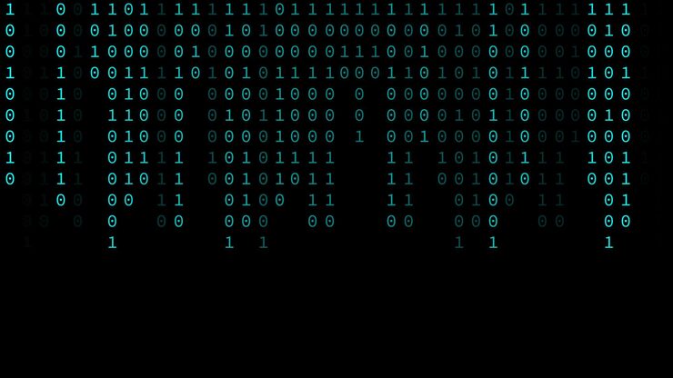 Vector falling numbers digital binary and programming code algorithm numbers and digitalization