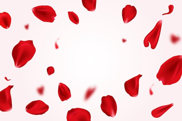 Illustrazione 3d sullo sfondo dei petali cadenti