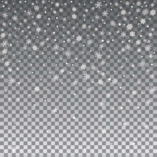 Vector falling shining snowflakes