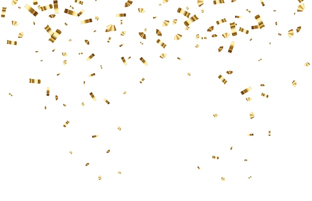 Falling shiny golden confetti