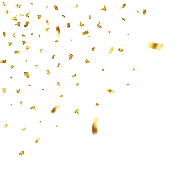 Falling shiny golden confetti