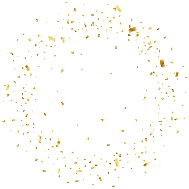 Falling shiny golden confetti