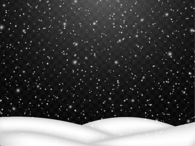 Falling snow. abstract snowflake  fall of snow with snowdrift