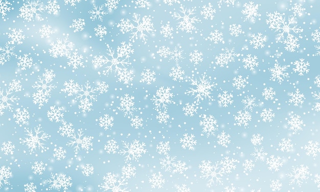 falling snow background vector illustration