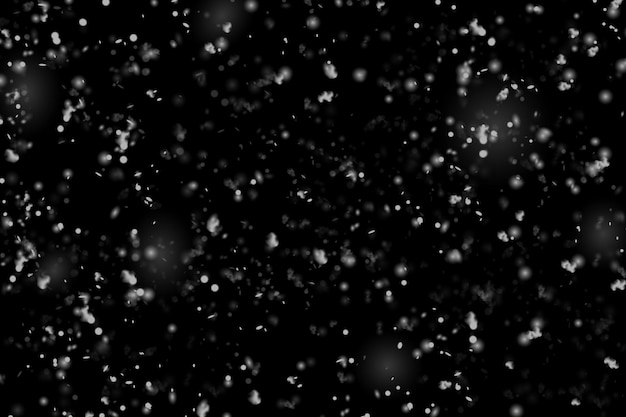 Falling snow isolated on black background vector illustration