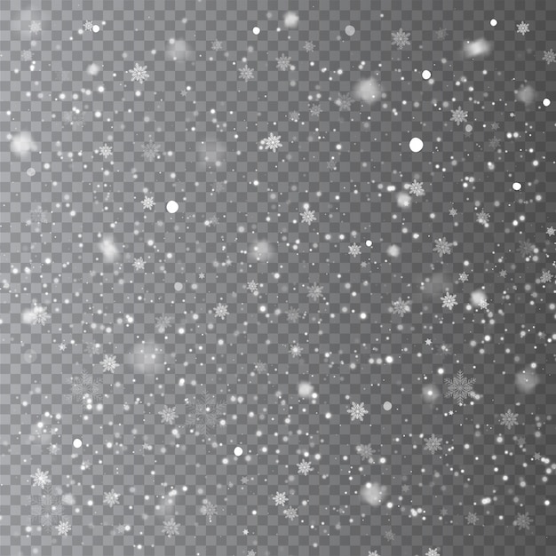 Vector falling snow overlay background