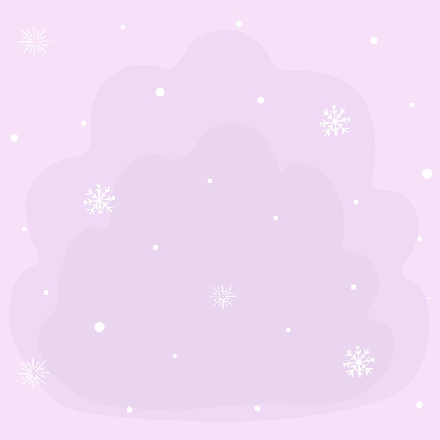 Falling snow snowflakes on purple background Hand drawn illustration