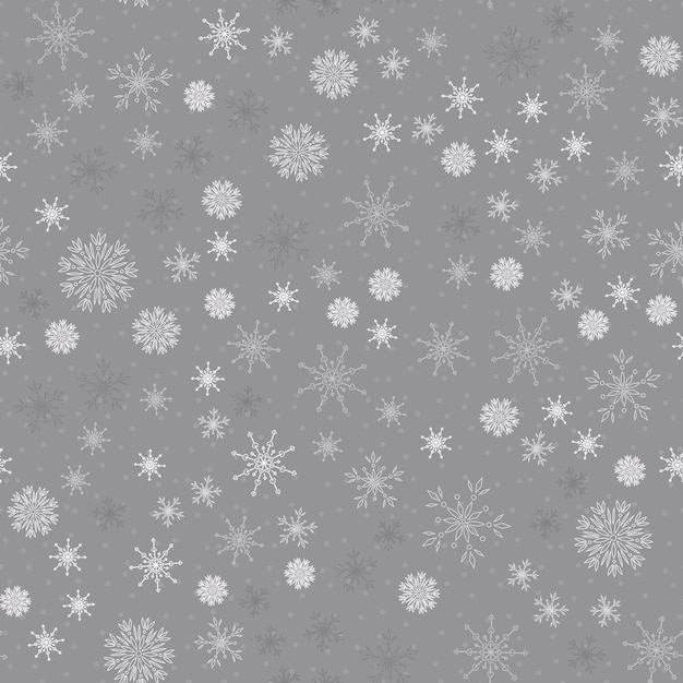 Falling snowflakes seamless vector pattern