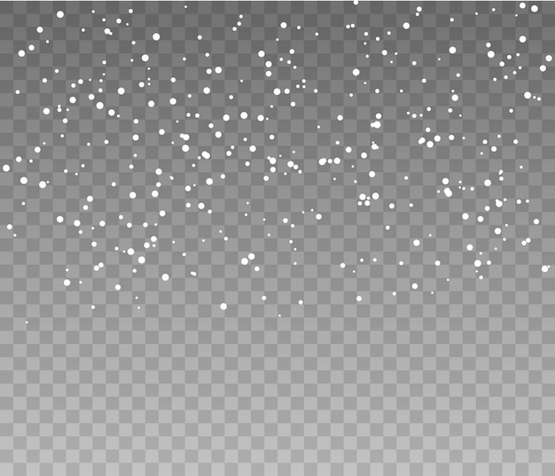 Falling snowflakes on transparent background