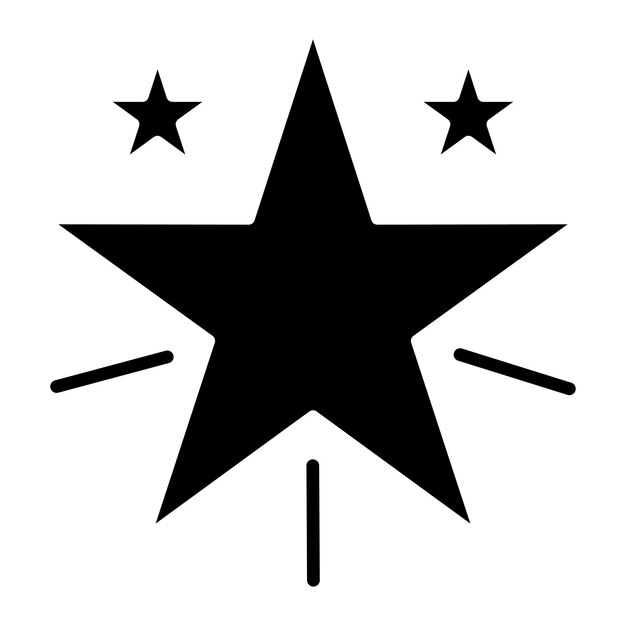 Vector falling star glyph solid black illustration