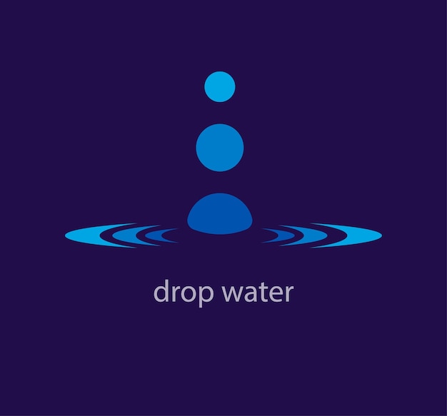 Vector falling water drop logo unique color transitions creative geometric water drop logo template