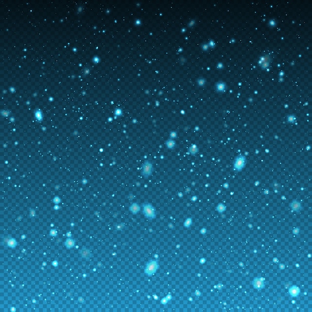 Вектор Падающая зима реалистичный снег на прозрачном фоне.