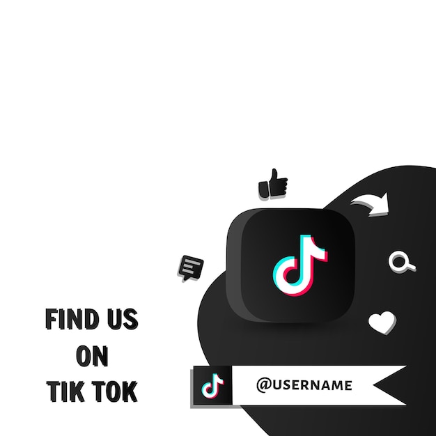 Fallow us on tiktok in vector illustration