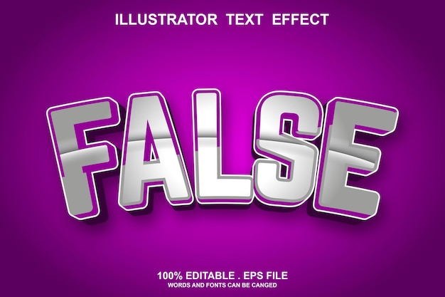 false text effect editable