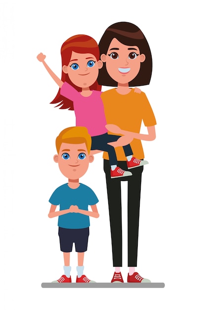 Vector familie avatar cartoon karakter portret