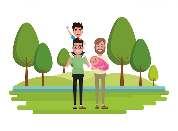 Familie avatar cartoon karakter portret