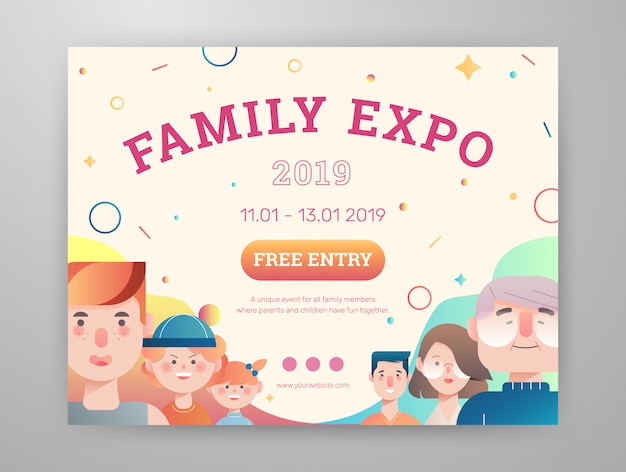 Vector familie expo banner