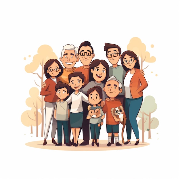 Familie hereniging cartoon vector