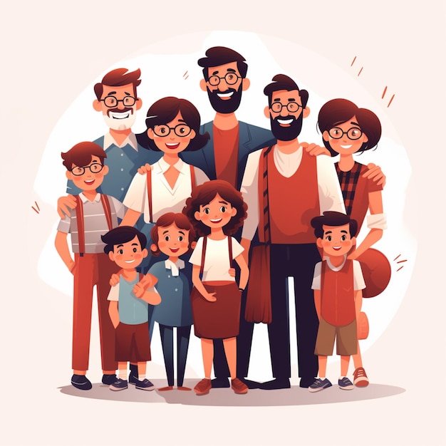 Familie hereniging cartoon vector