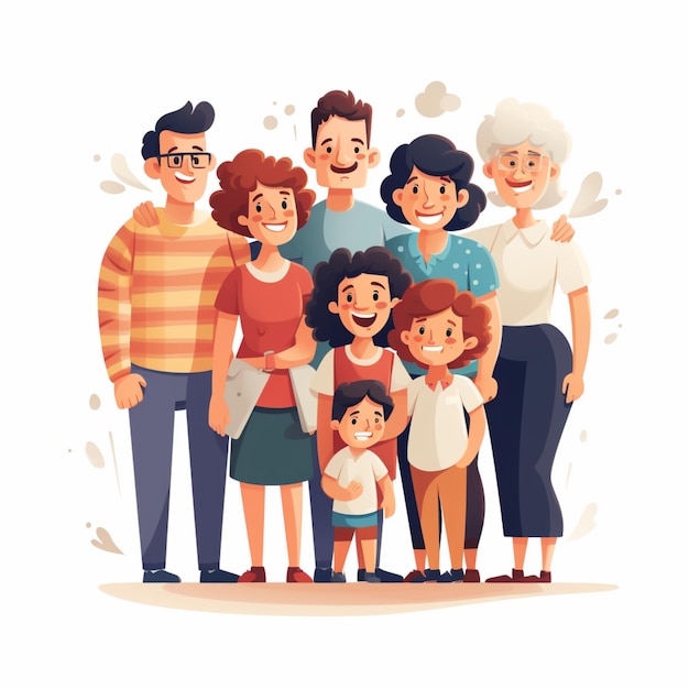 Familie hereniging cartoon vector