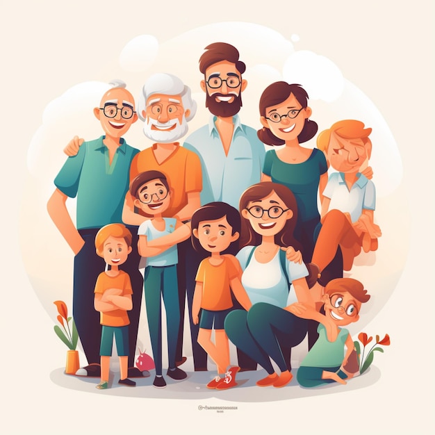 Familie hereniging cartoon vector