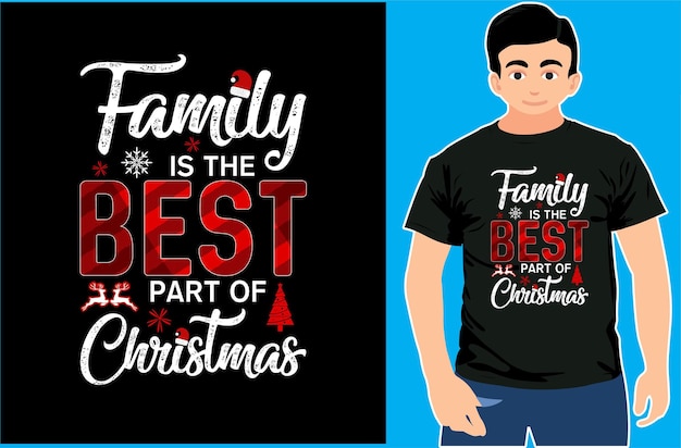 Familie is het beste deel van Kerstmis. Kerst T-shirt Design. Kerst familie ontwerp.