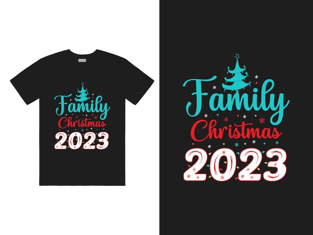 Familie kerst 2023 T-shirt ontwerp