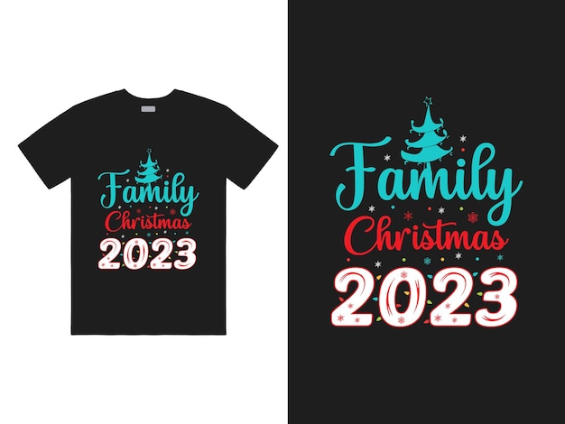 Familie kerst 2023 t-shirt ontwerp