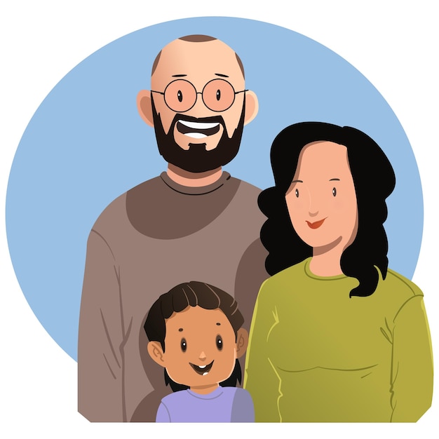 Vector familie (koppels) portret illustratie