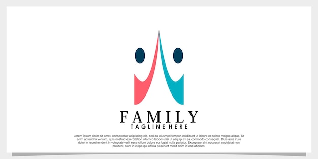 Familie logo ontwerp vector met creative