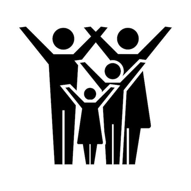 Vector familie pictogram vector mensen symbool in glyph pictogram afbeelding