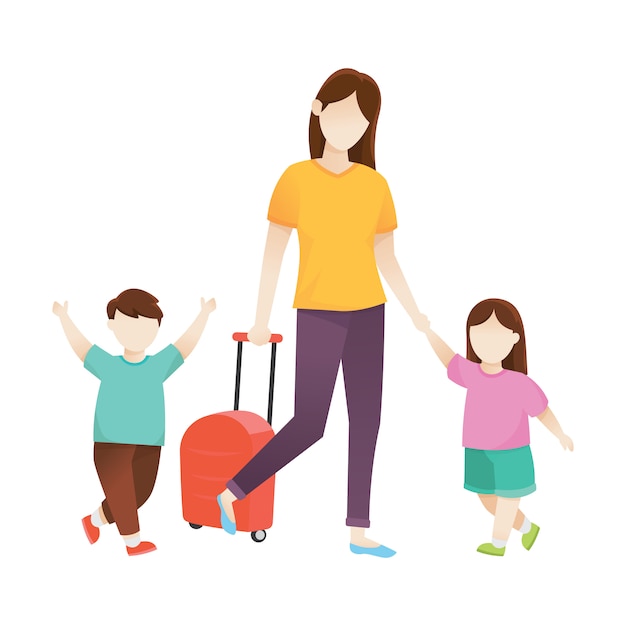 Familie reizen vector illustratie