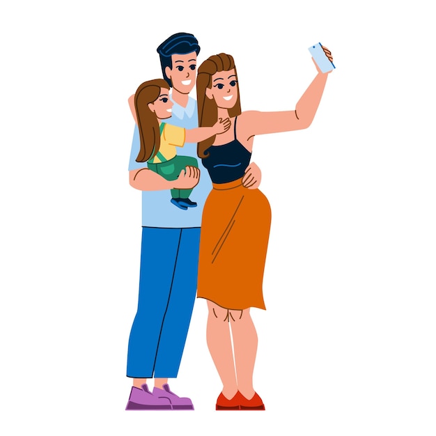 Familie selfie vector