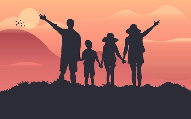 Familie silhouet