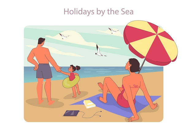 Familie-uitstapje Grote familie met kinderen vakantie op zomervakantie