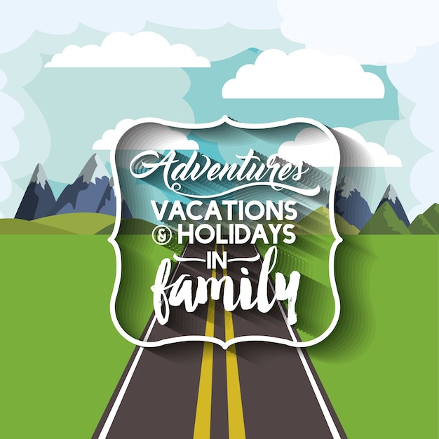 Vector familie vakantie bericht