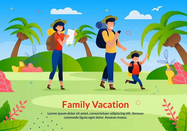 Familie vakantie Scouting reclame Flat advertentie