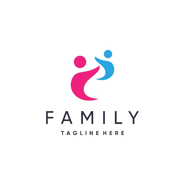 Familielogo-ontwerp met moderne stijl Premium Vector