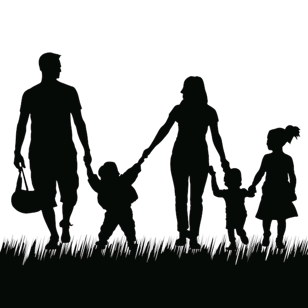 Vettore silhouette delle famiglie