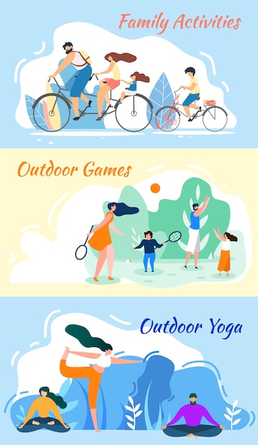 Family Activities. Outdoor Games. Yoga Practice 