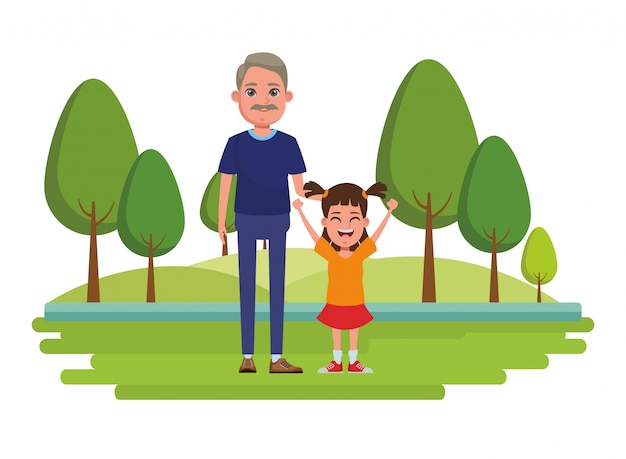 Vector family avatar cartoon character portrait