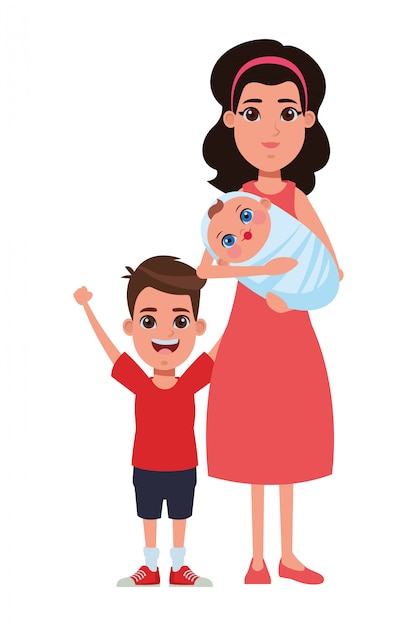 Vector family avatar cartoon character portrait