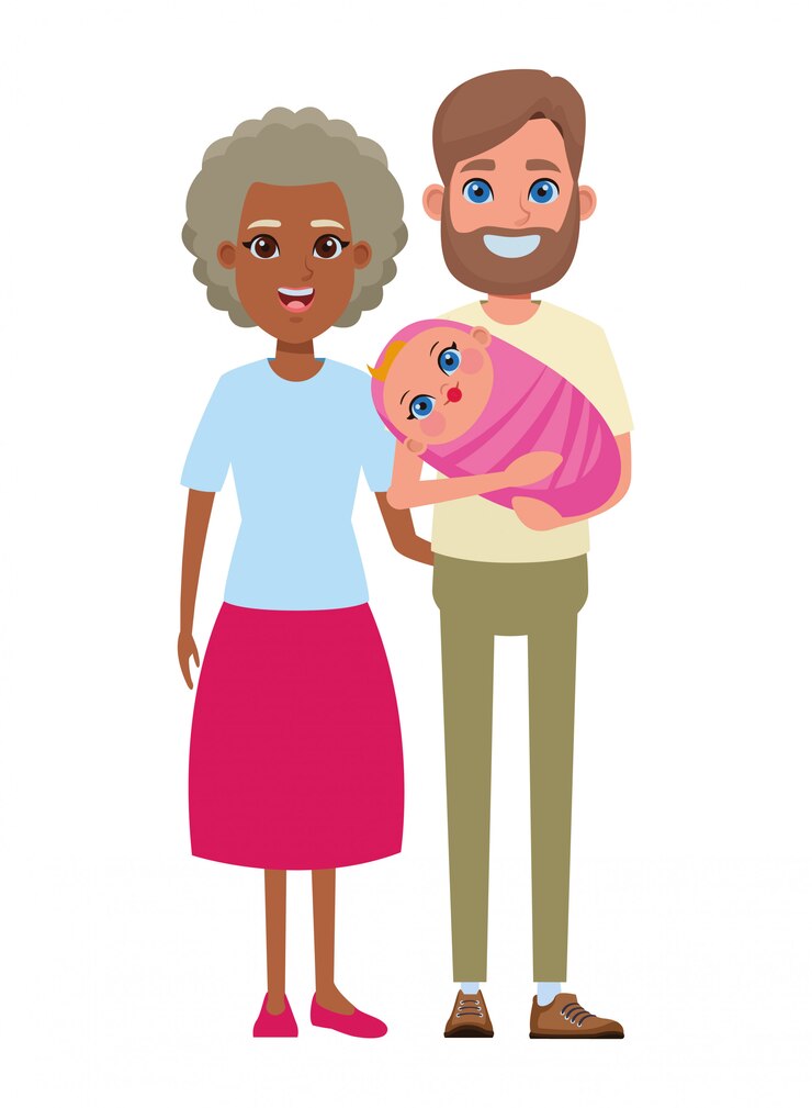 Vector family avatar cartoon character portrait