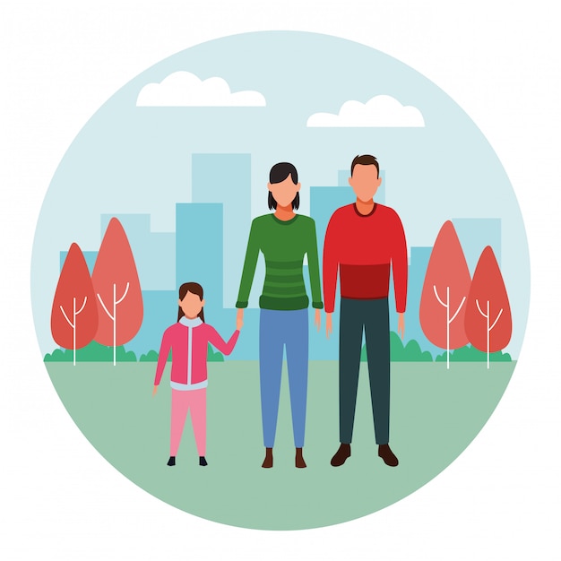 Family avatar cartoon character round icon round icon