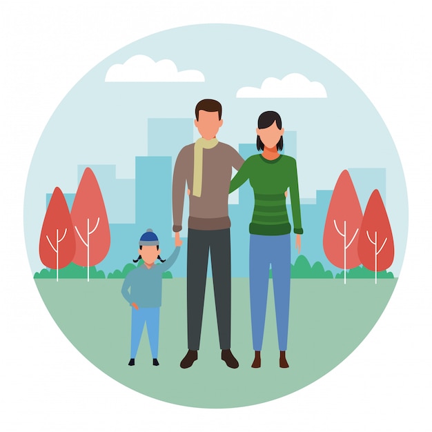 Icona rotonda dell'icona rotonda del personaggio dei cartoni animati dell'avatar della famiglia