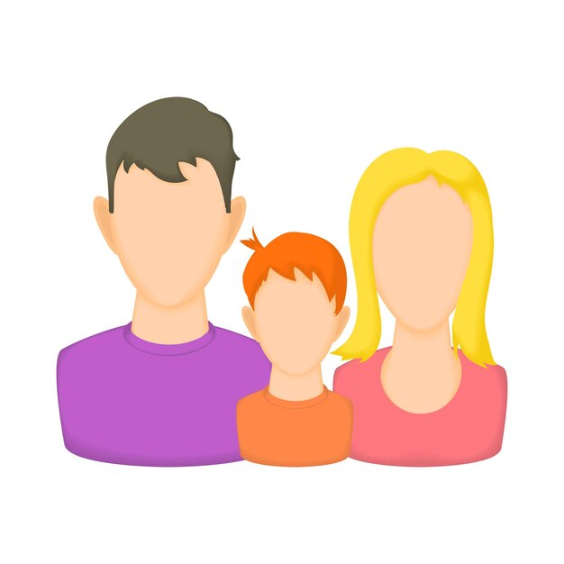 Family avatars icon in cartoon style isolated on white background People symbol