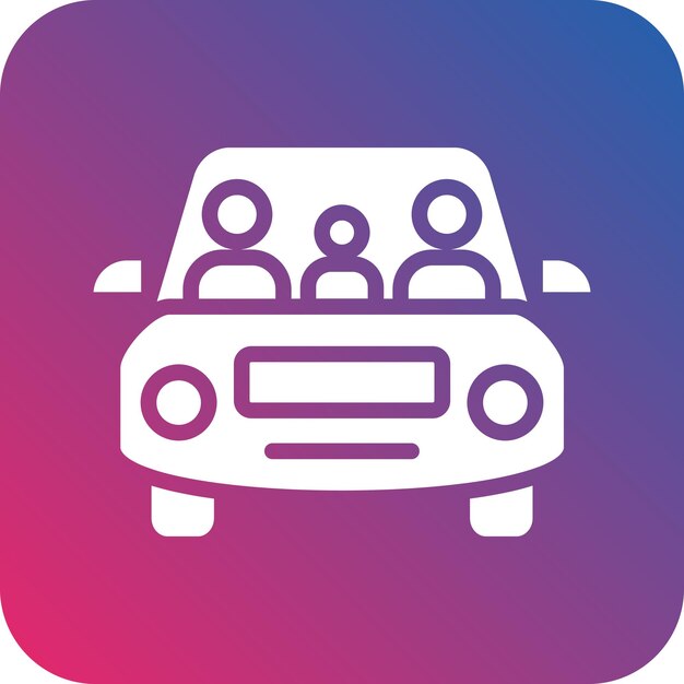 Family Car Icon Style